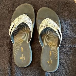 Womens Black Snake Python flip flops